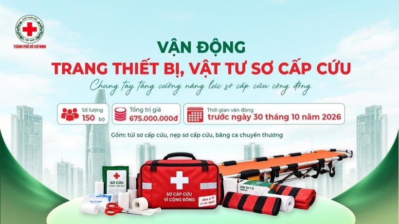 Ấn phẩm chiến dịch vận động trang thiết bị, vật tư sơ cấp cứu
